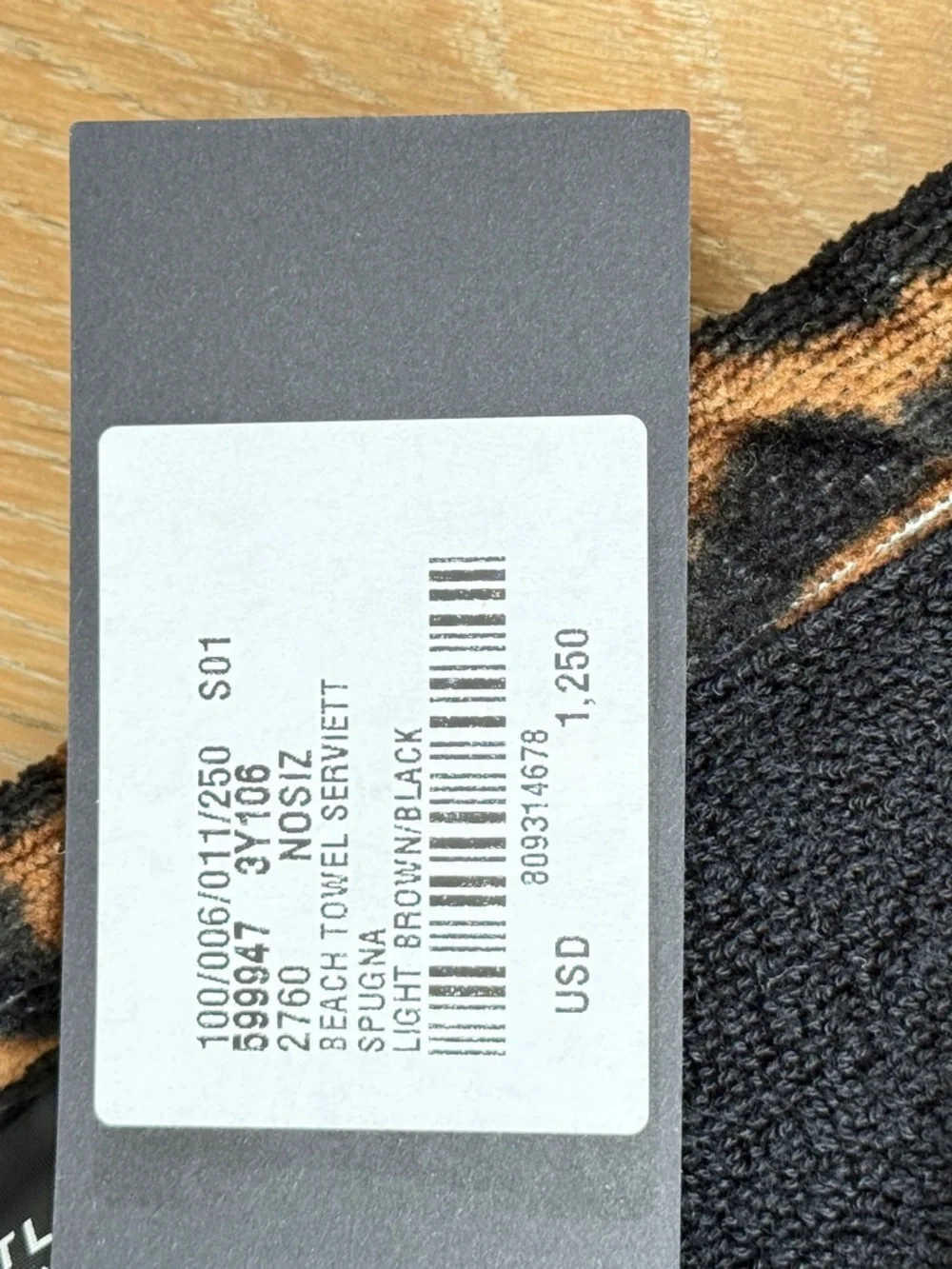 Saint Laurent Leopard Beach Towel Bath Towel New!